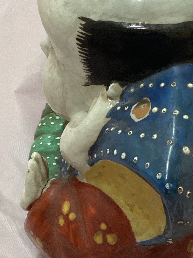 福助人形　磁器製　大正〜昭和初期頃　縁起物　金運招福　骨董　アンティーク