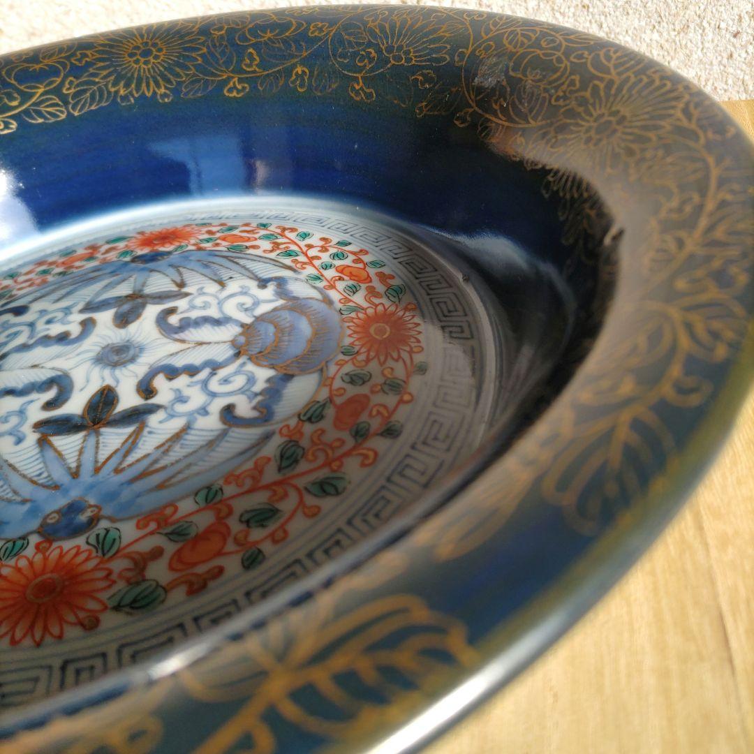 古伊万里　瑠璃色の鉢