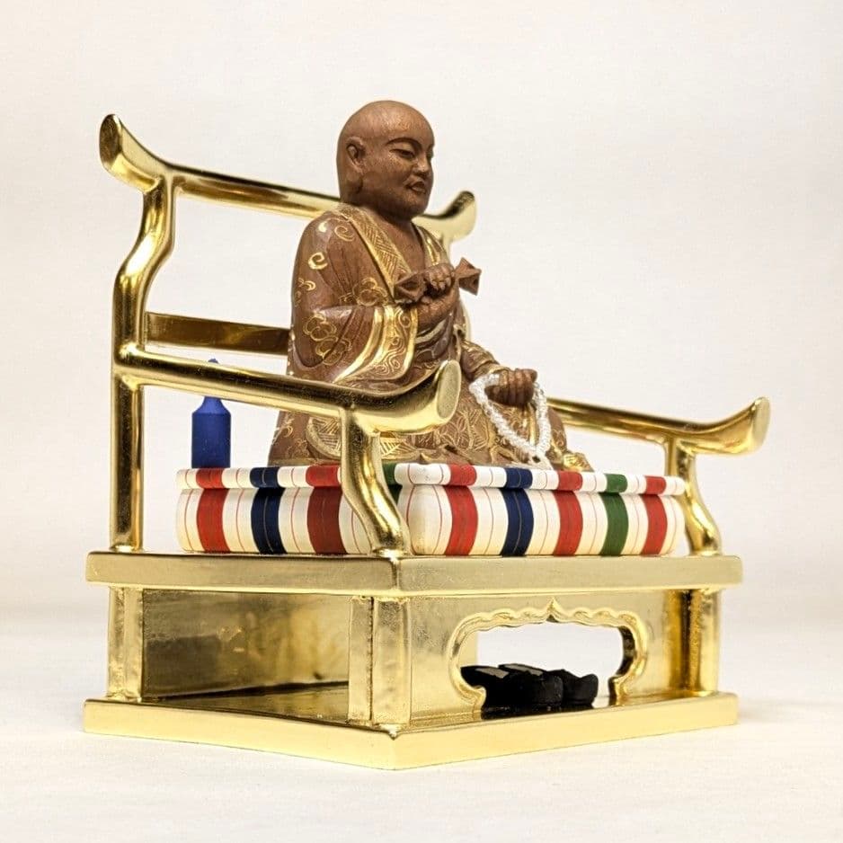 【フォロー割・新品】 弘法大師　金泥　紅檀　総高さ約12.5cm　空海