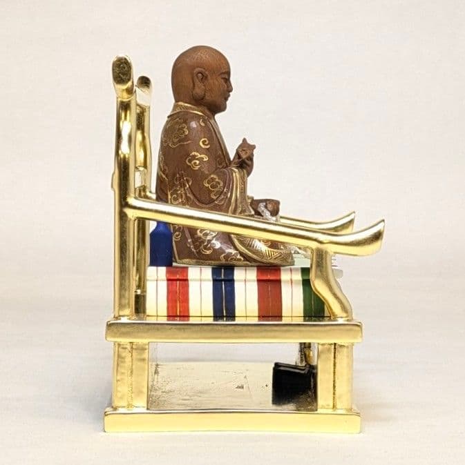 【フォロー割・新品】 弘法大師　金泥　紅檀　総高さ約12.5cm　空海