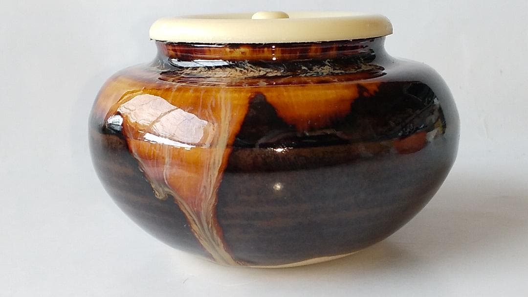 桶谷定一 大海茶入 仕覆 三重欅宝尽 茶道具 共箱 茶入 新品 未使用 保管品