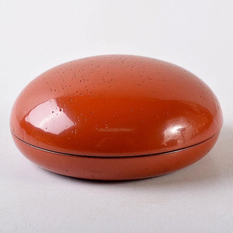 茶道具　田中重希作　朱塗　香合　共布共箱　V　8183