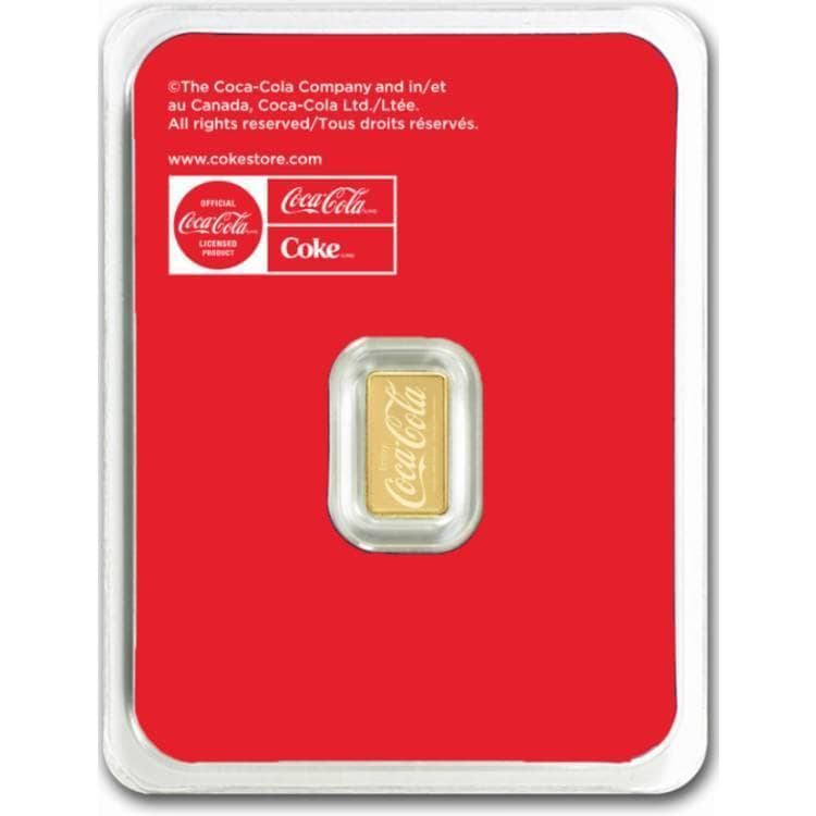24K Coca-Cola® 0.5g 99.99% 純金バー 本物 0646