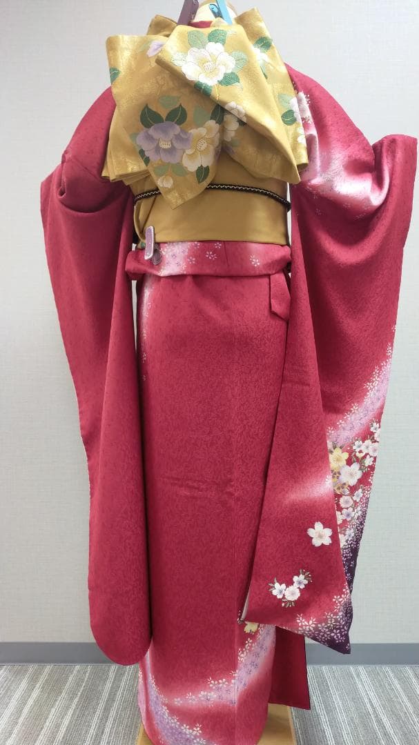 【秀品 美品振袖＋袋帯 2点セット】 74－1033