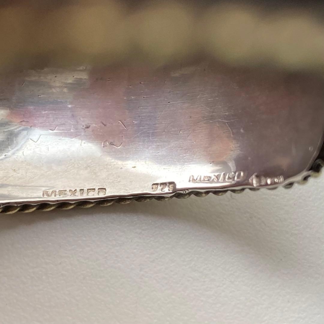 MEXICO カフ ワイドバングル シルバー925 真鍮コンビ ヴィンテージ