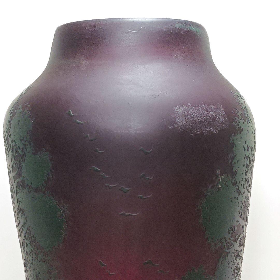 V225 1900年初期 J.B LEVEILLE作 湖水風景文花瓶 カメオ彫