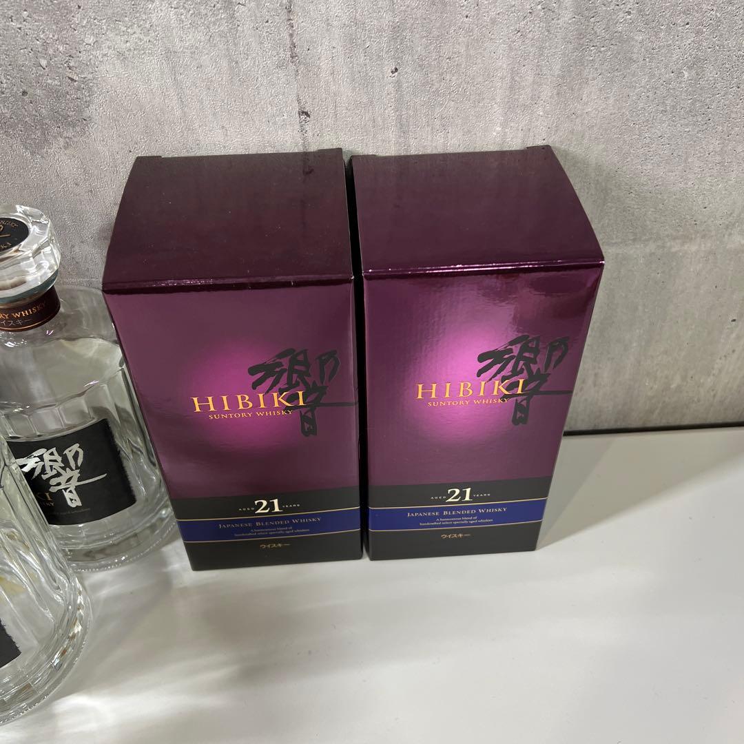 サントリー　響21年 空瓶　ウイスキー 6本　箱2個付き