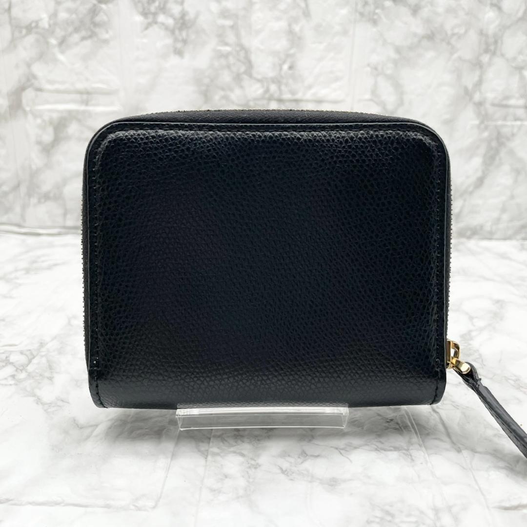 極美品✨️フェンディ　エフイズ　二つ折り財布　レザー　ミニ財布　ブラック　黒