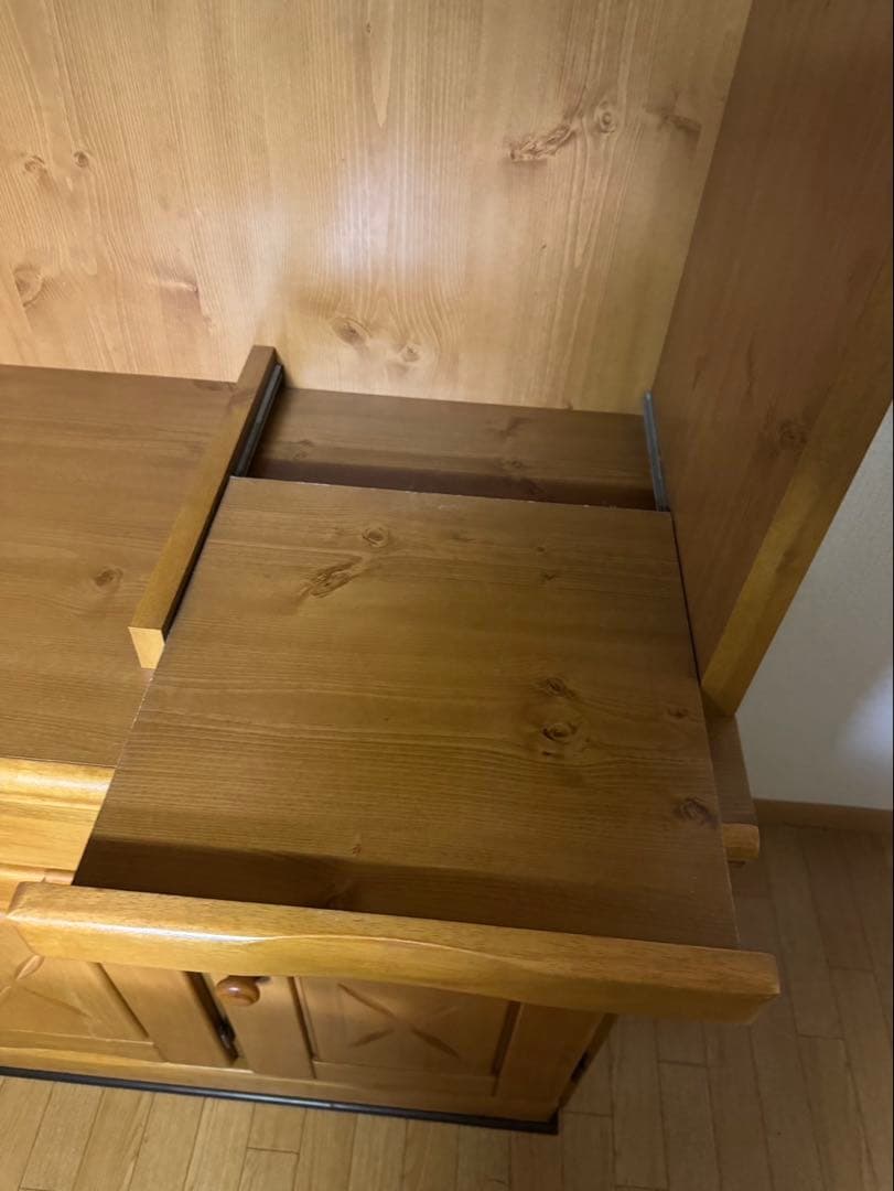 120cm幅　食器棚　カップボード　北欧風　木製　ウッドラック　上部分