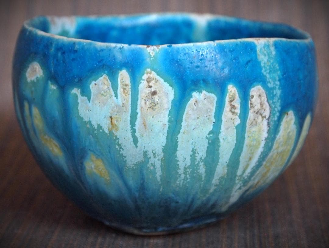 人気作家★金澤尚宜★てびねり青茶碗★あよお