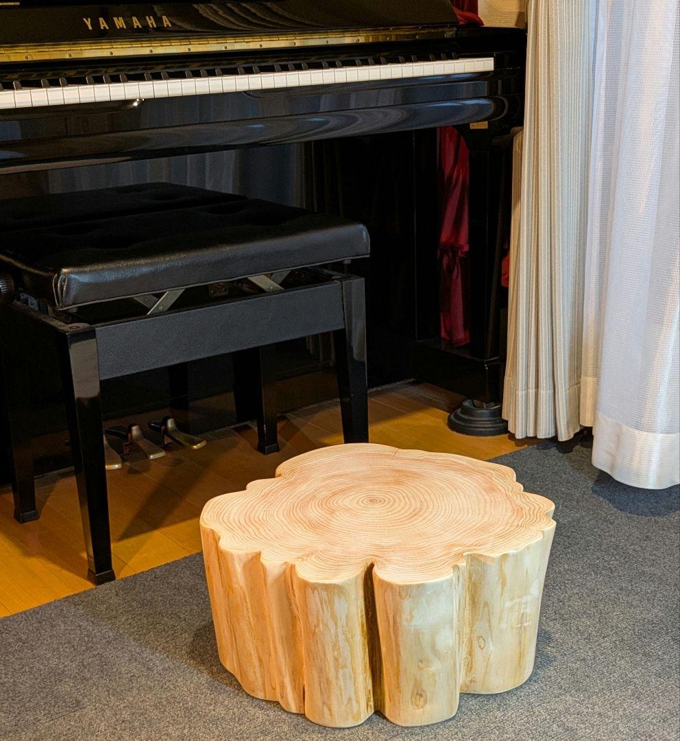 檜　切り株　丸太　椅子　スツール テーブル　高さ約21㎝