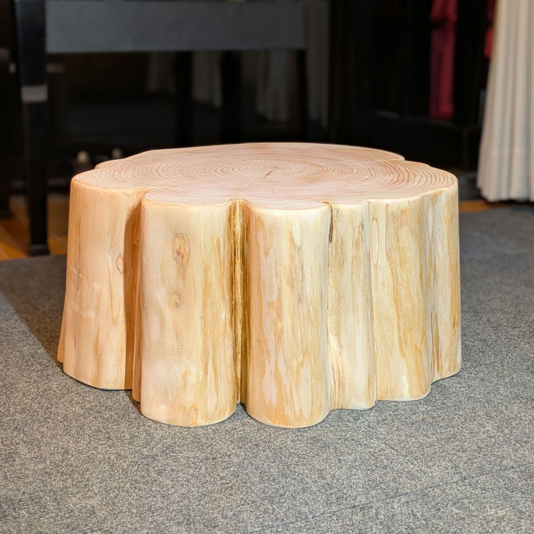 檜　切り株　丸太　椅子　スツール テーブル　高さ約21㎝