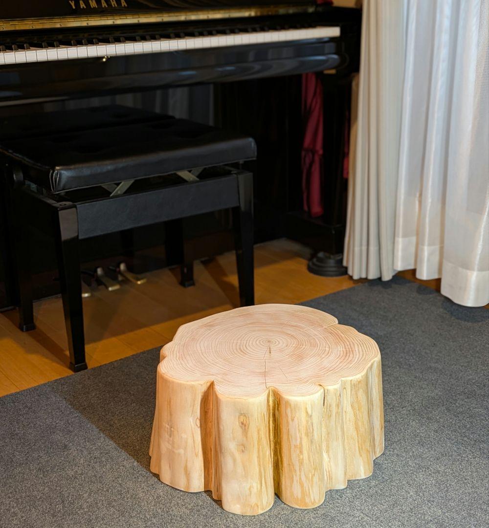 檜　切り株　丸太　椅子　スツール テーブル　高さ約21㎝