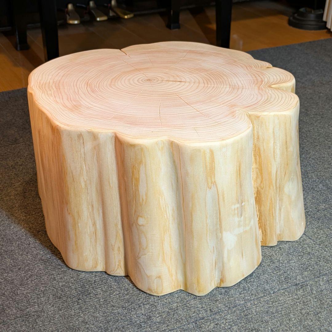 檜　切り株　丸太　椅子　スツール テーブル　高さ約21㎝