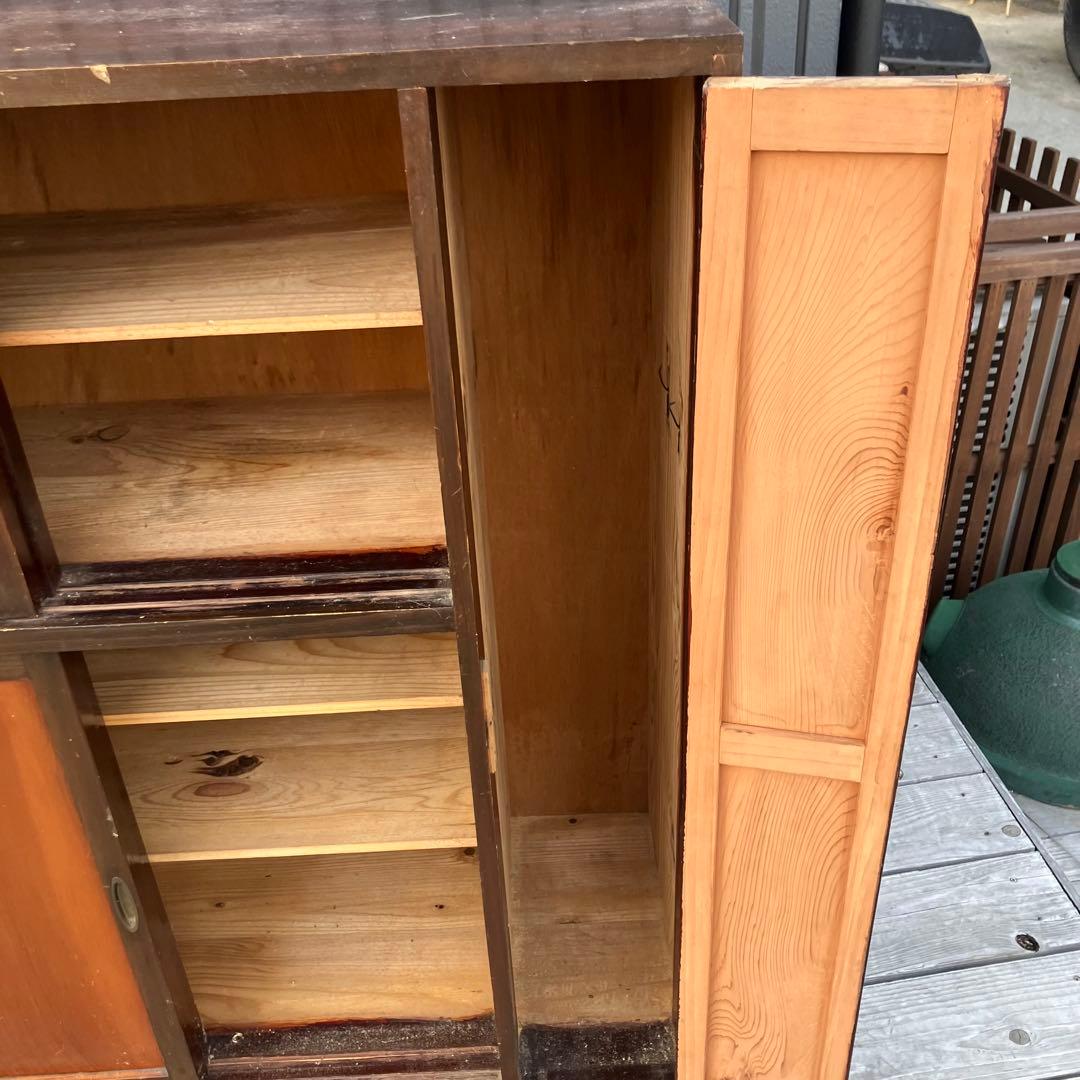 昭和レトロ 古家具 木製収納棚 下駄箱 シューズラック サイドボード 古道具箪笥