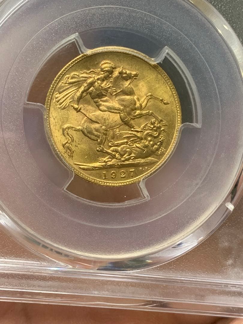 英国南アフリカ 1927年 ジョージ5世 ソブリン 金貨収蔵品放出 未使用超美品