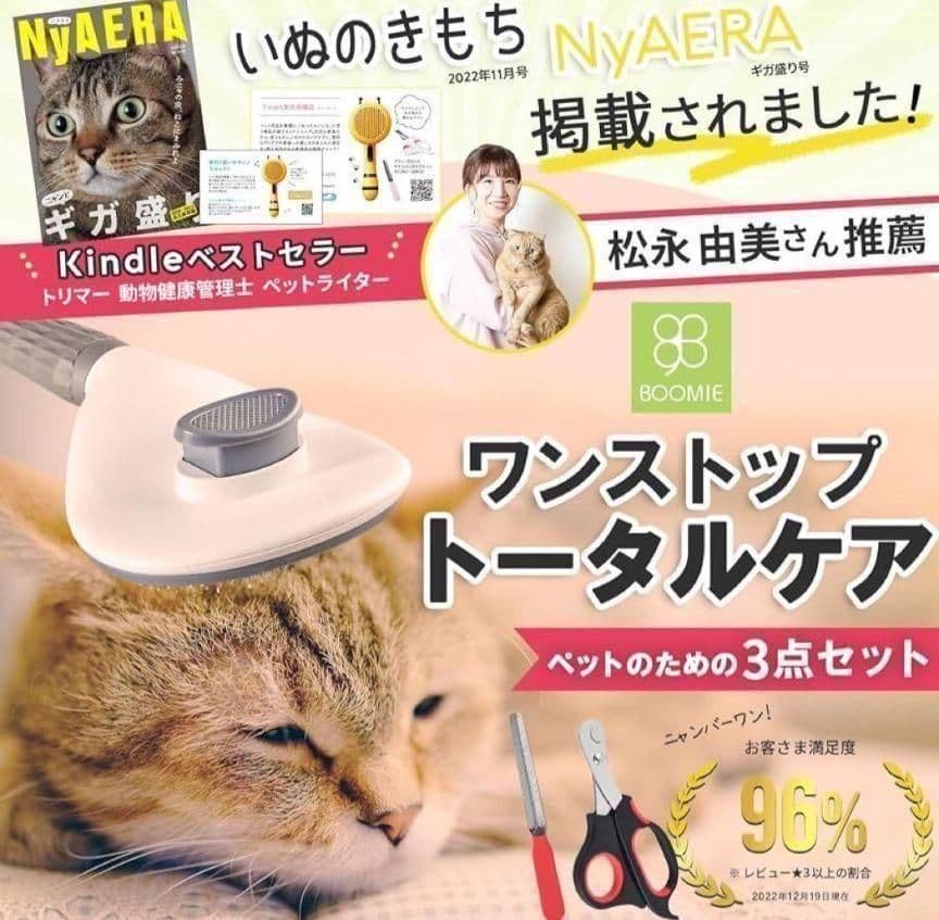 お手入れ3点セット ペットグルーミングブラシ 爪切り 爪やすり 犬 猫