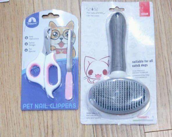 お手入れ3点セット ペットグルーミングブラシ 爪切り 爪やすり 犬 猫
