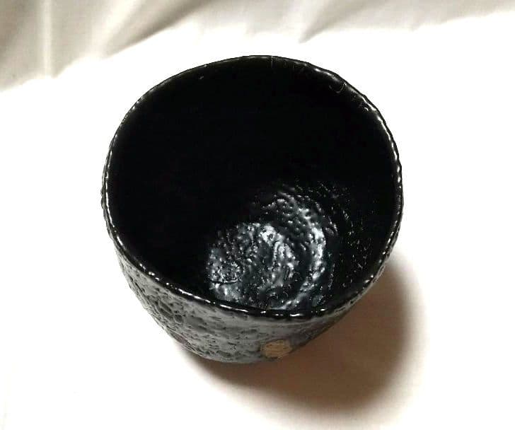 安食ひろ 引出黒 茶碗 筒茶碗 共箱 未使用品