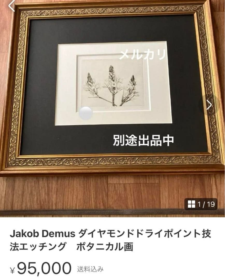 Jakob Demusダイヤモンドドライポイント技法エッチング　ボタニカル画②