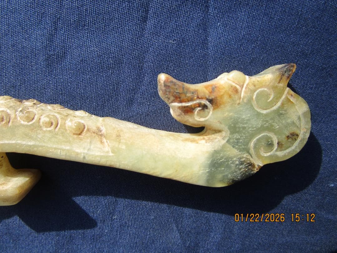 中国美術 たいこう 帯鉤帯締め 玉　石細工　彫り物　工芸品　１個