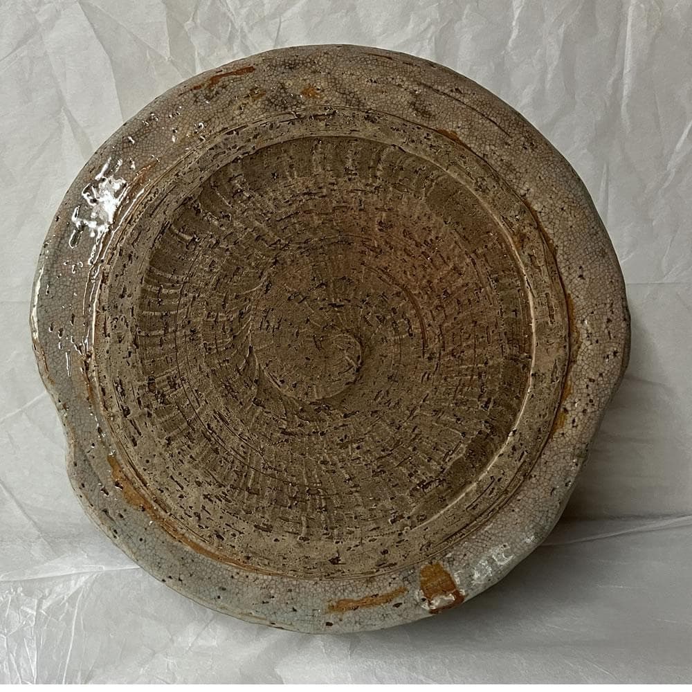 e3120 萩焼 桃形 喰籠 木箱入り 蓋物 菓子器 喰篭 茶道具