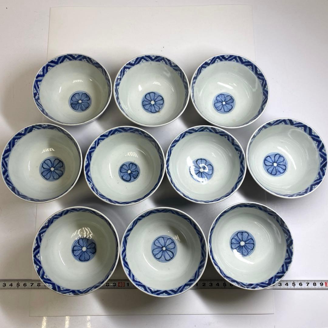 古伊万里　染付蓋茶碗　トヒチル　W11.5cm/10cm 東N7-1026☆2F