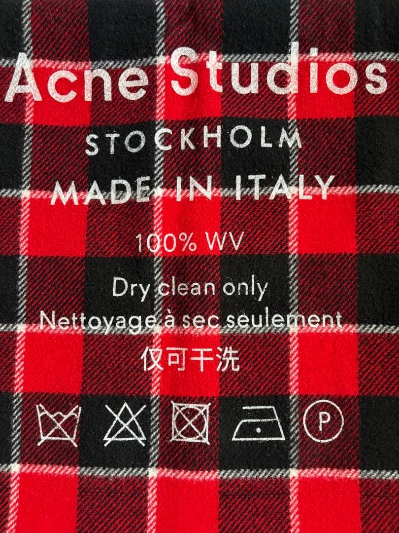 AcneStudiosアクネストゥディオズ チェック柄ロゴストール ウール100
