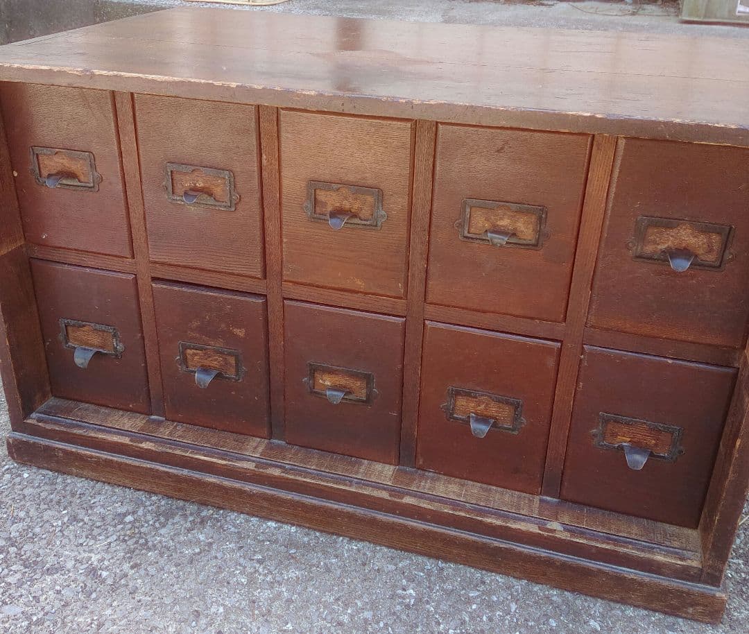 ヴィンテージ木製引き出し　木製棚　 8引き出し ブラウン