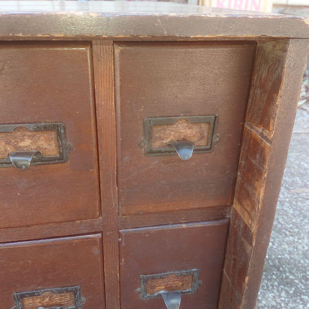 ヴィンテージ木製引き出し　木製棚　 8引き出し ブラウン