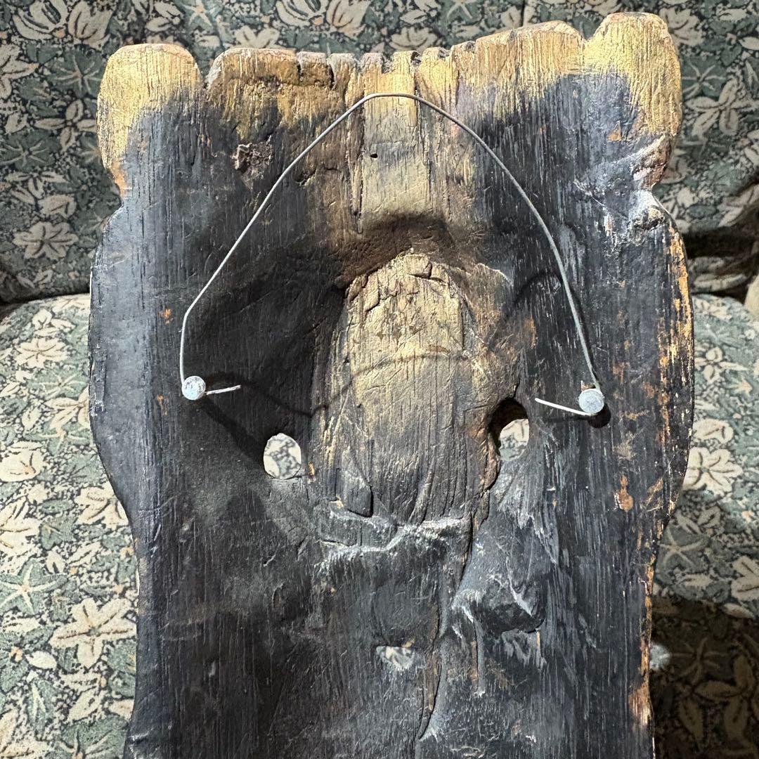 ヴィンテージ 木製仏面　2連マスク　ゴンポ　マハーカーラ　大黒天　お面