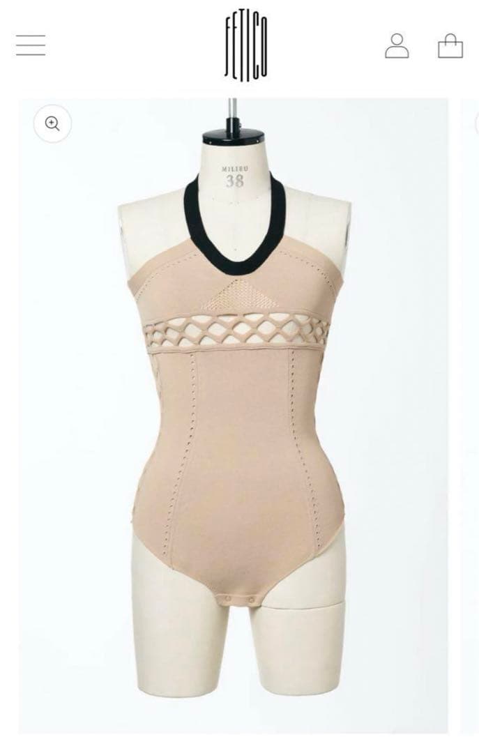 【fetico 24ss】ベージュ ボディスーツ