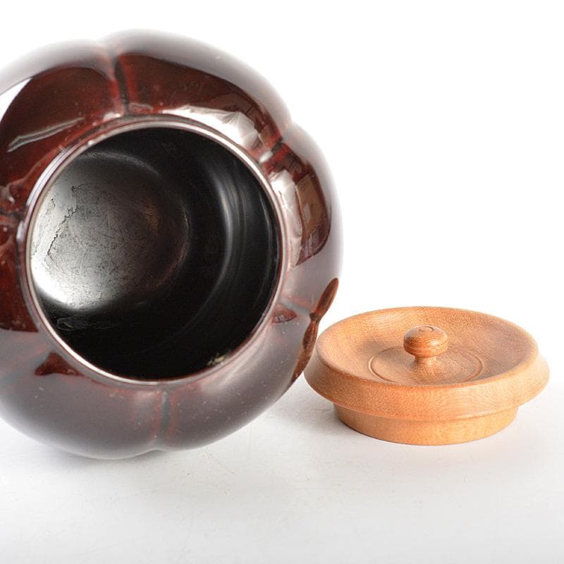 茶道具　山中塗　中村宗悦作　如心斎好写　阿吉陀茶入　共箱　V　6451