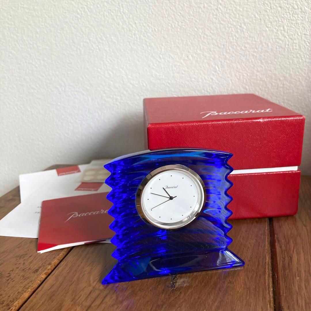 ブルーローズ　未使用　バカラ　BACCARAT ラランドクロック　ブルー
