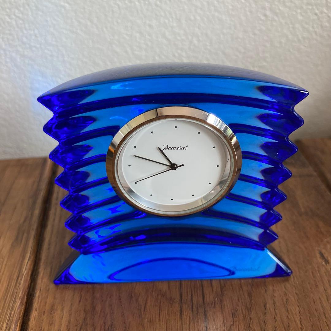 ブルーローズ　未使用　バカラ　BACCARAT ラランドクロック　ブルー