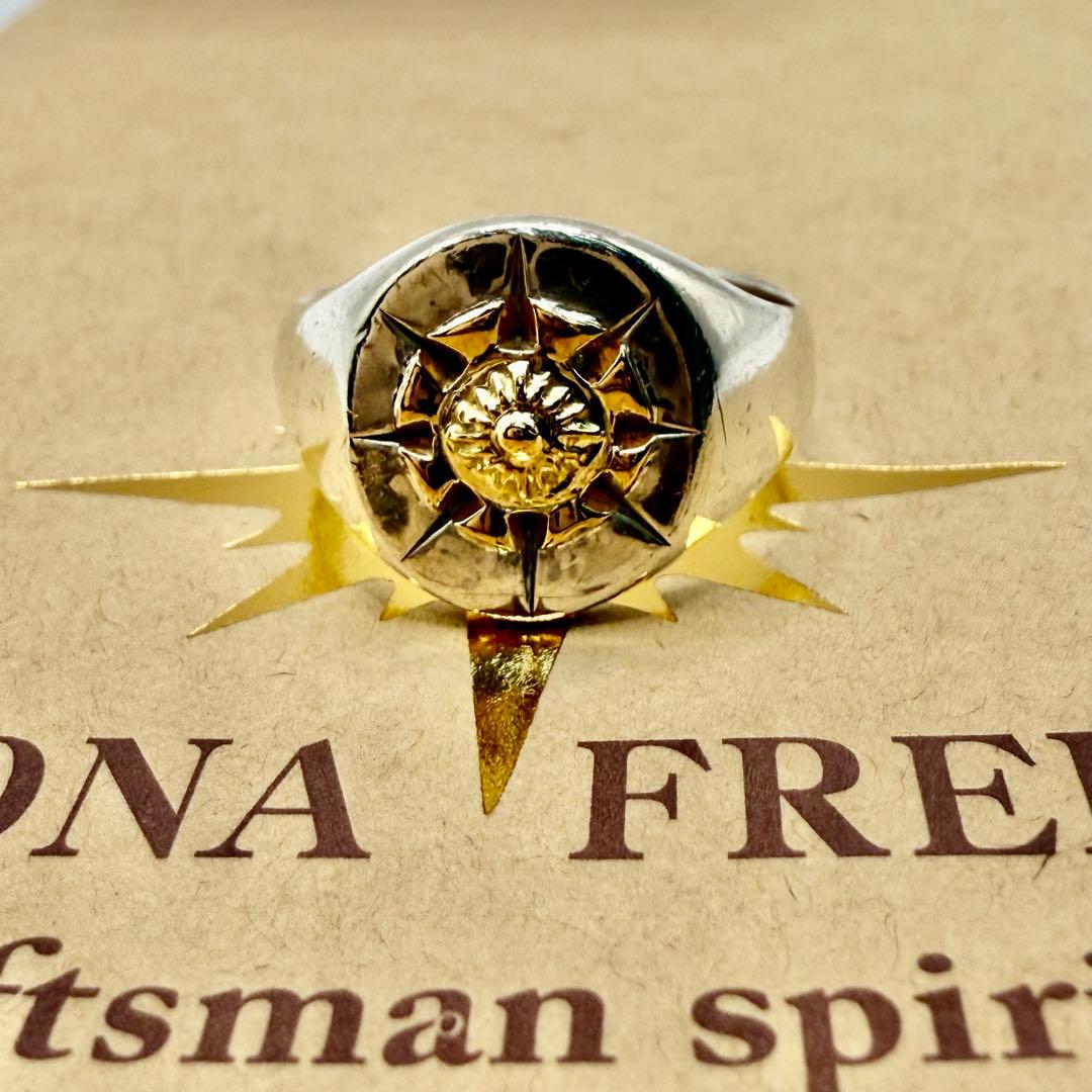 美品　アリゾナフリーダム　k18放射リング　22号