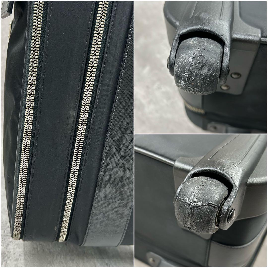 【保存袋・南京錠付】 プラダ キャリーケース 2室 スーツケース 三角ロゴ