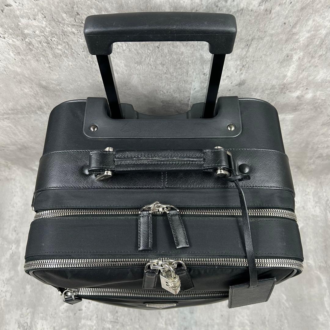 【保存袋・南京錠付】 プラダ キャリーケース 2室 スーツケース 三角ロゴ