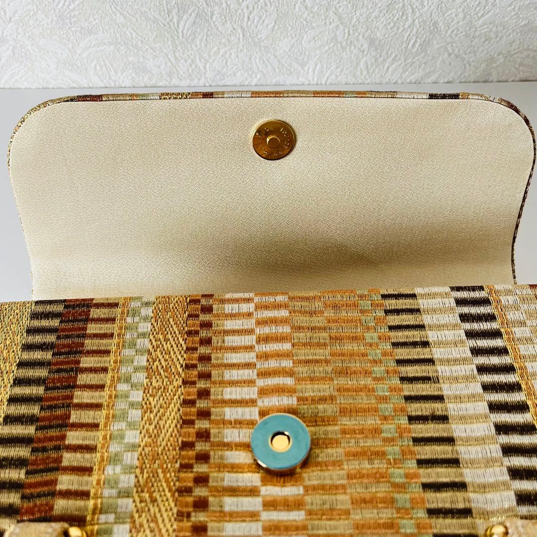 【極美品✨レア】利休バッグ　和装用バッグ　着物バッグ　織物　総柄　大容量