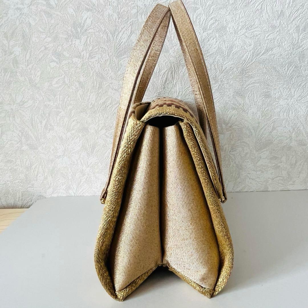 【極美品✨レア】利休バッグ　和装用バッグ　着物バッグ　織物　総柄　大容量