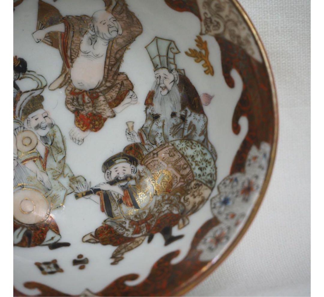 送料無料　明治期　井出 善太郎商店製　九谷焼　細密画　ぐい呑み/杯/盃 酒器①