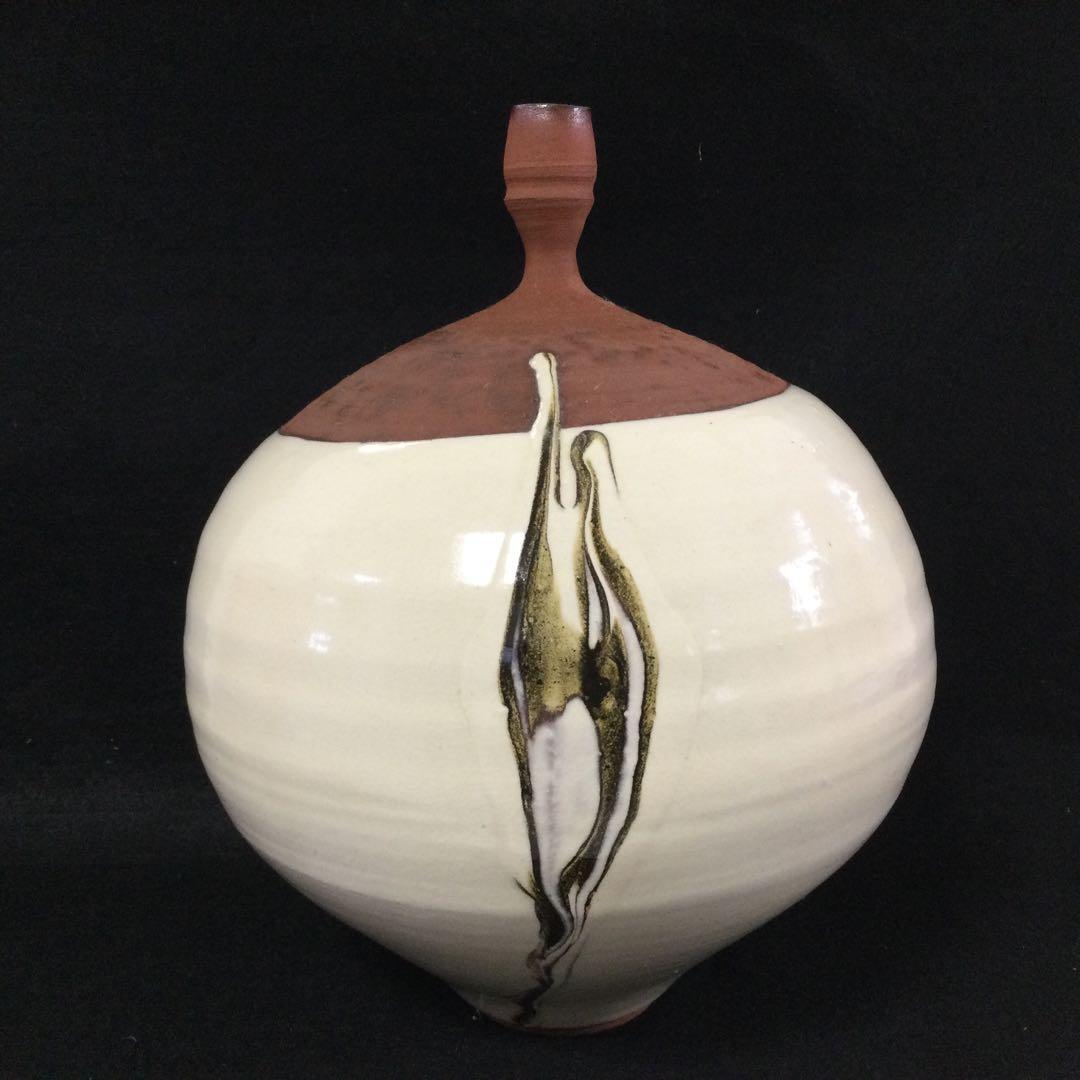 墨流壷 花器 近藤豊作 花瓶 供箱 L195