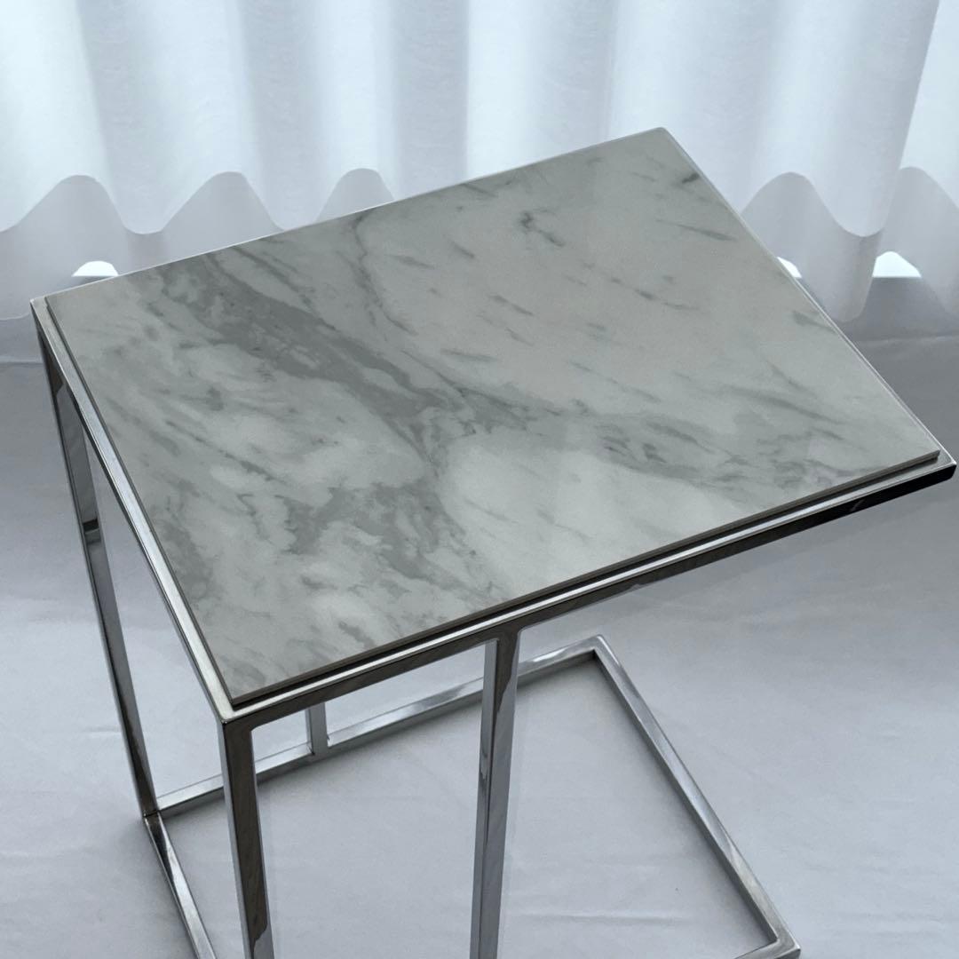 大川家具matsumoto 大理石柄セラミックサイドテーブル 幅45