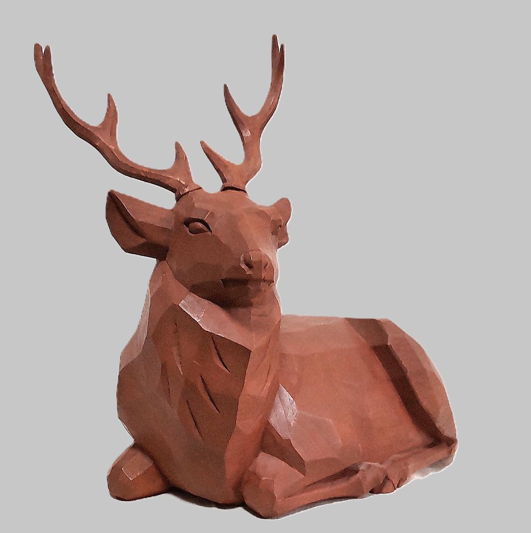 一刀彫　鹿　奈良人形　奈良一刀彫　東林　工芸品