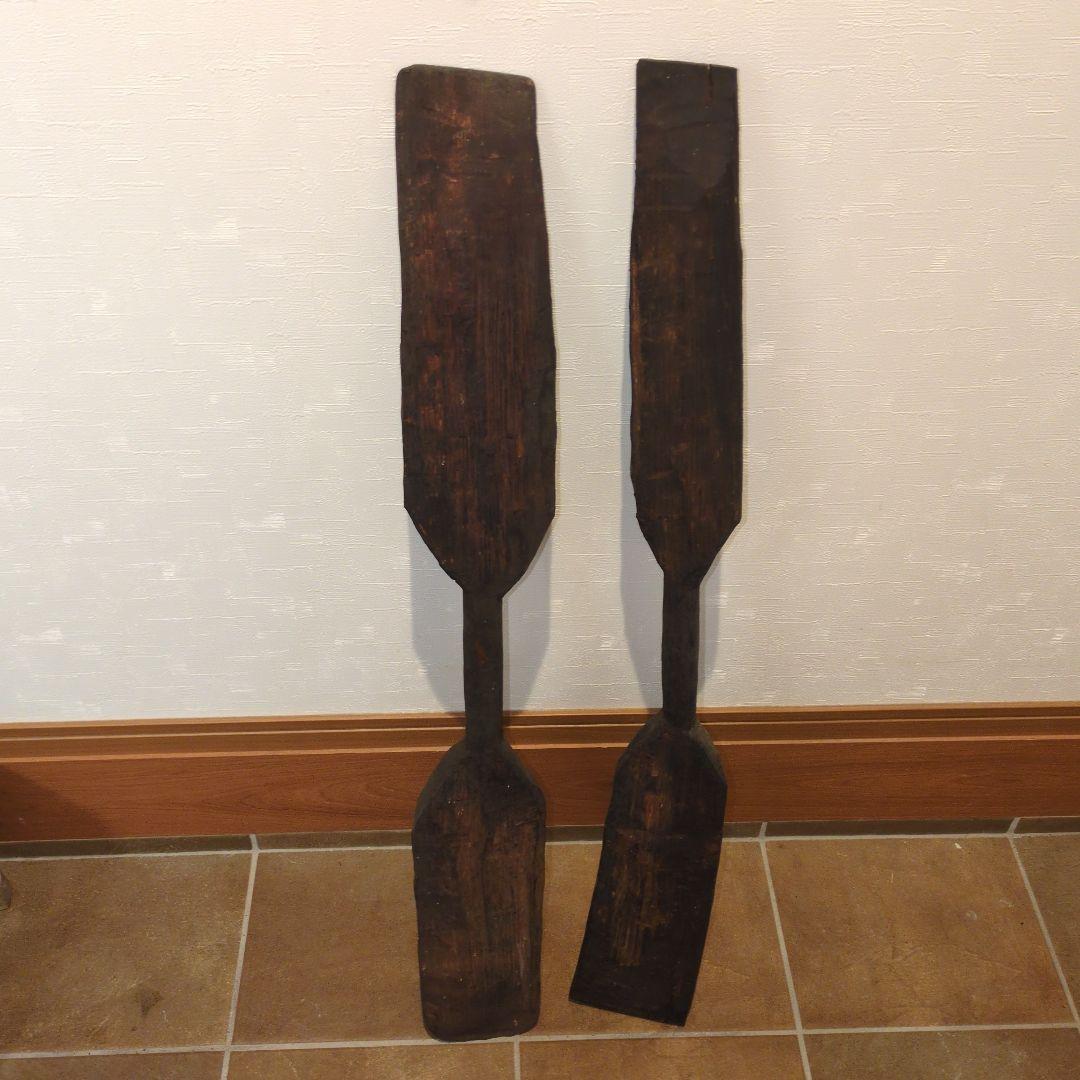 木製オール 2本セット アジアンテイスト木製櫂(かい)