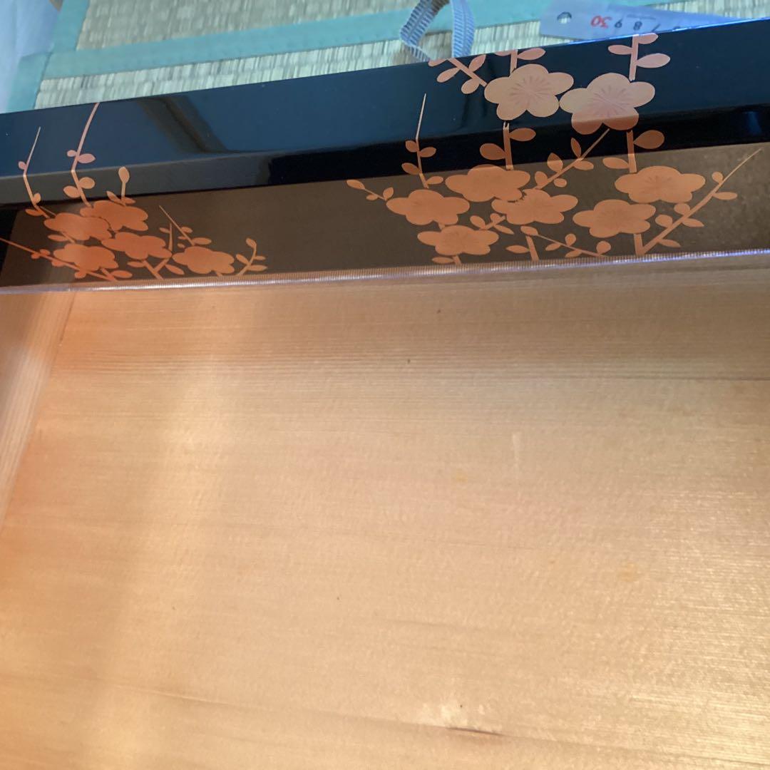 輪島塗　槍梅蒔絵炉縁　　塗師若島量平②