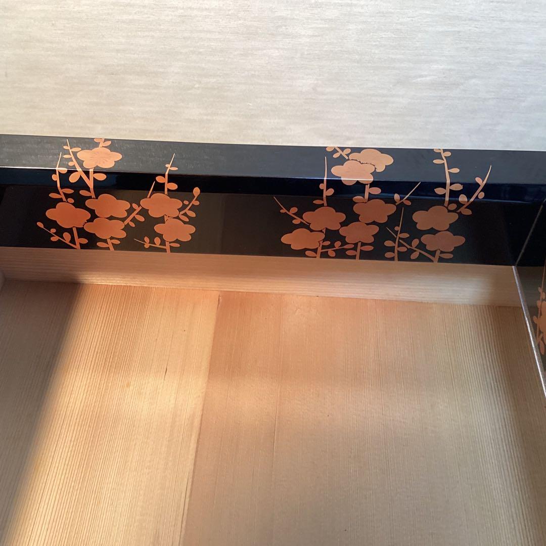 輪島塗　槍梅蒔絵炉縁　　塗師若島量平②