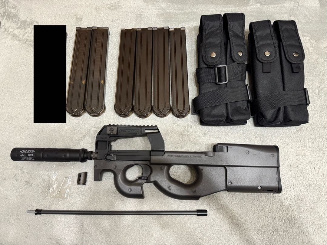 東京マルイ P90TR サイレンサー マガジンポーチ付