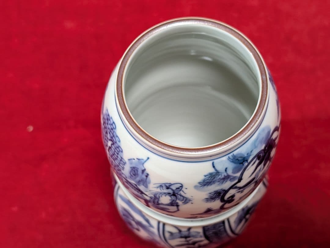 茶道具　皆具　祥瑞　染付　山水　瓢　永泉作　共箱　共布付