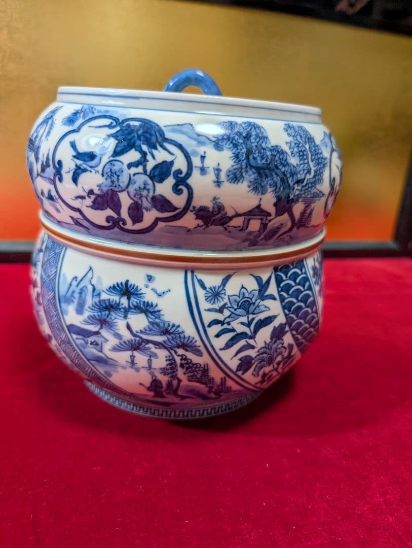 茶道具　皆具　祥瑞　染付　山水　瓢　永泉作　共箱　共布付